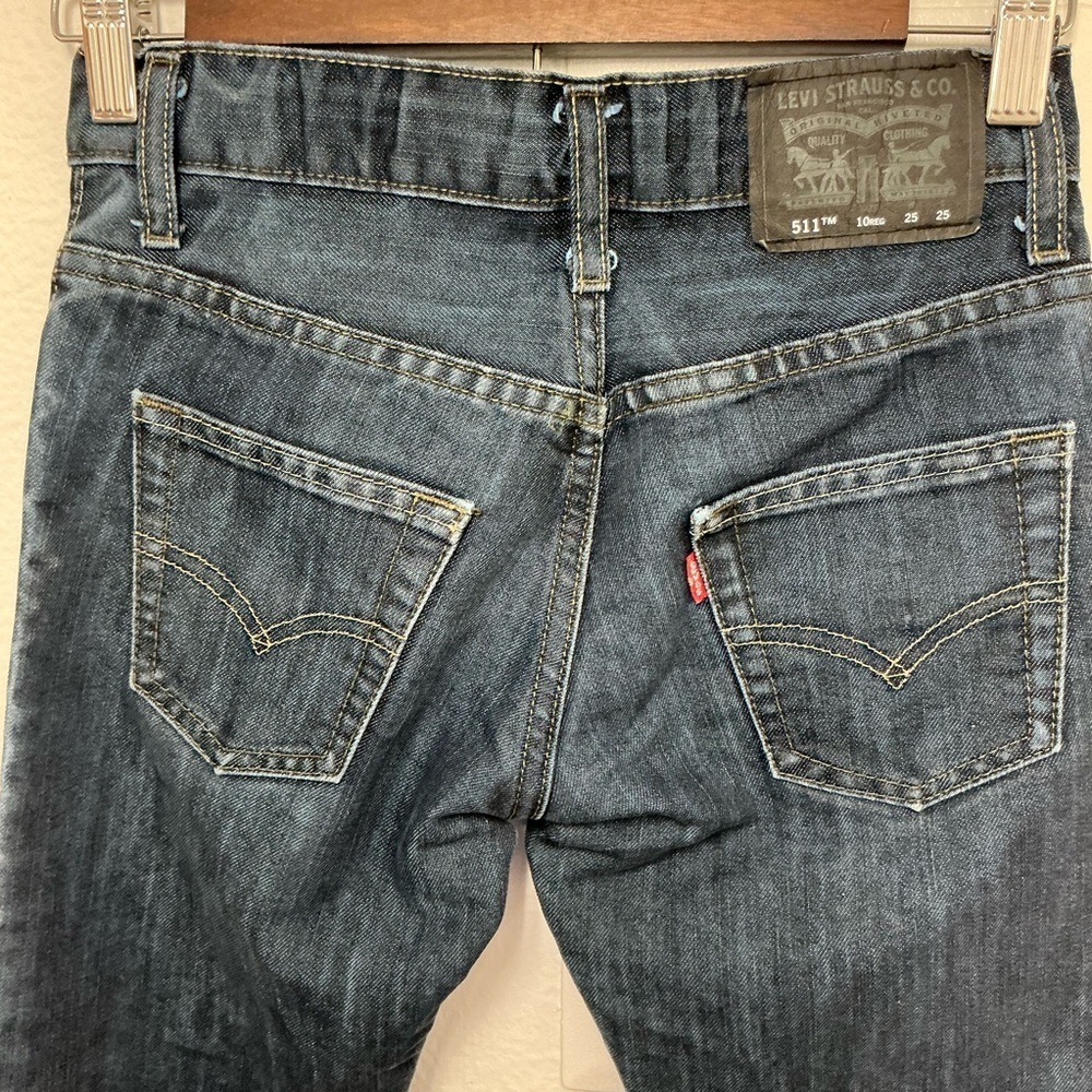 Levi's kids Demin Blue Straight-Leg Jeans with Distressed Finish Sz 10 Regular - Picture 1 of 10